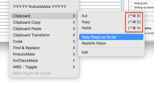 Xut, Xopy, PaXte HotKeys