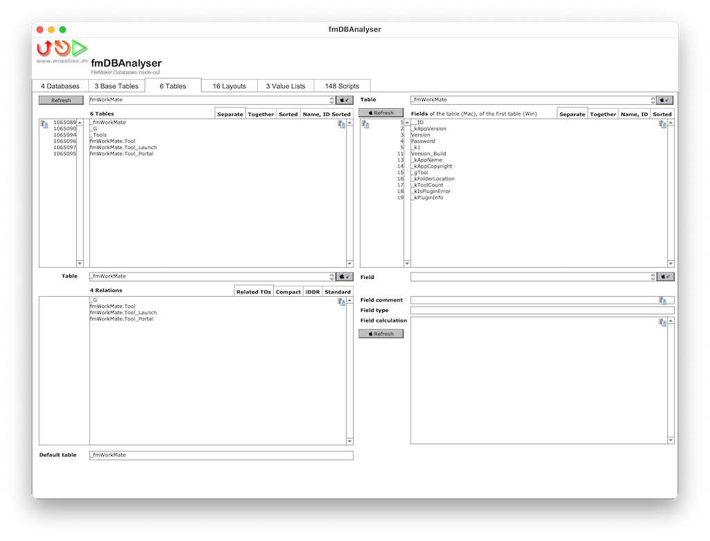 fmDBAnalyser Screenshot