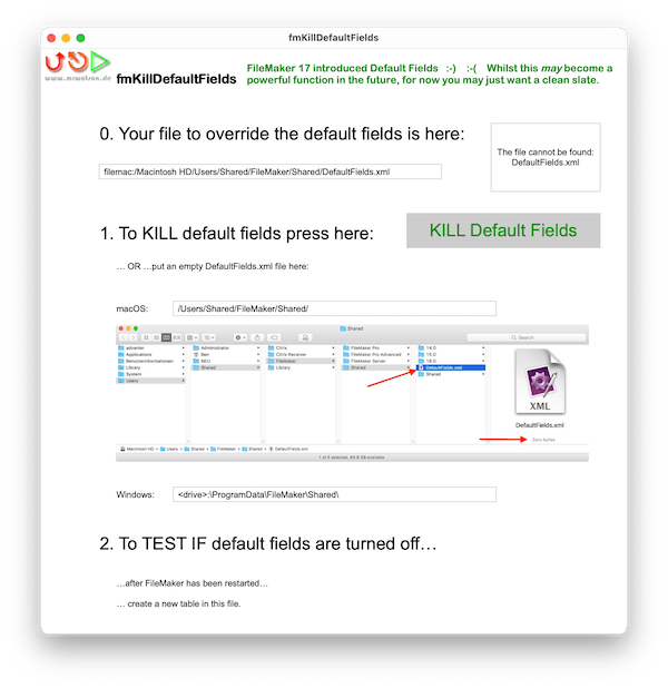 fmKillDefaultFields Screenshot