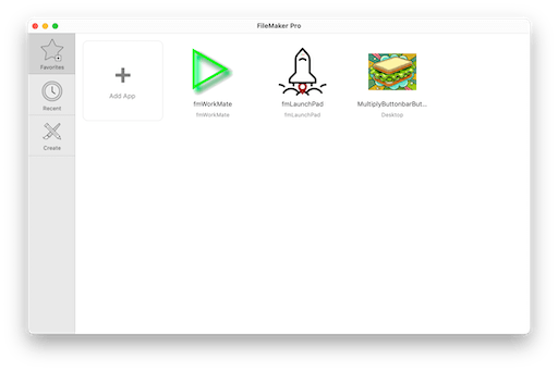 fmLaunchPad in Favourites Dialog